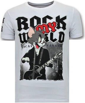 Local Fanatic T-shirt Korte Mouw Stoere Rock My World Cat