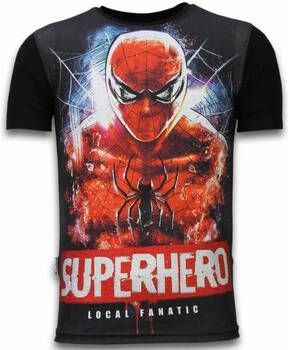 Local Fanatic T-shirt Korte Mouw Superhero Digital Rhinestone