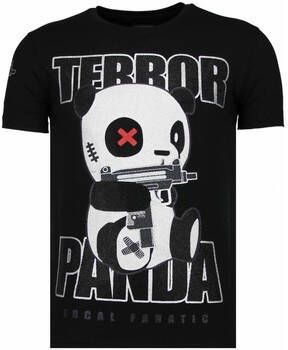 Local Fanatic T-shirt Korte Mouw Terror Panda Rhinestone