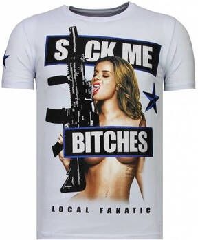 Local Fanatic T-shirt Korte Mouw Young Rich Famous Rhinestone