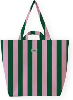 Lori Barcelona Boodschappentas Bold Stripe Bag Pink Green
