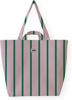 Lori Barcelona Boodschappentas Fine Stripe Green Pink