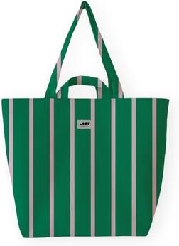 Lori Barcelona Boodschappentas Fine Stripe Pink Green