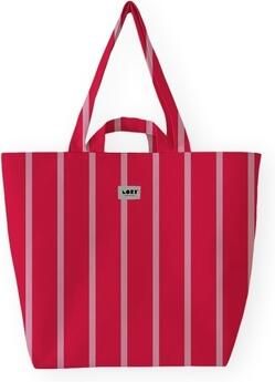 Lori Barcelona Boodschappentas Fine Stripe Pink Red