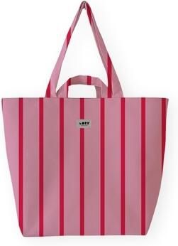 Lori Barcelona Boodschappentas Fine Stripe Red Pink