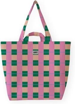 Lori Barcelona Boodschappentas Picnic Bag Pink Green