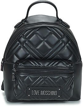 Love Moschino Verstelbare Banden Polyurethaan Damesrugzak Black Dames