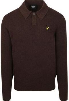 Lyle And Scott Polo Shirt Lange Mouw Lyle Scott Longsleeve Poloshirt Lamswol Bruin