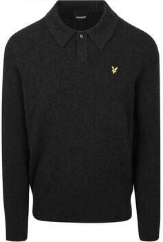 Lyle And Scott Sweater Lyle Scott Longsleeve Poloshirt Lamswol Zwart