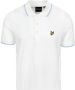 Lyle & Scott oversized polo met contrastbies white light blue - Thumbnail 2