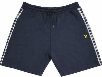 Lyle & Scott Korte Broek Lyle & Scott Check Panelled Sweat Shorts Dark Navy