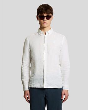Lyle & Scott Overhemd Lange Mouw Lyle & Scott LW2440V SILK FINISH POPLIN SHIRT-626 WHITE