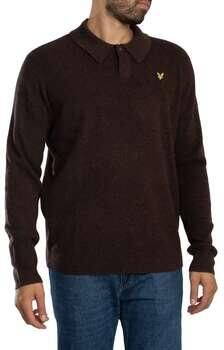 Lyle & Scott Polo Shirt Lange Mouw Lyle & Scott Rugby relaxed poloshirt van lamswolmix