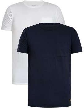 Lyle & Scott T-shirt Korte Mouw Lyle & Scott 2-pack basic lounge T-shirts met zakje