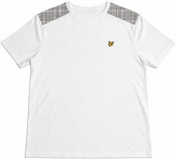 Lyle & Scott T-shirt Korte Mouw Lyle & Scott Check Panelled T-Shirt White