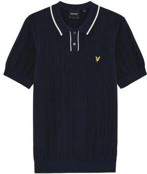 Lyle & Scott T-shirt Lyle & Scott Pique Tipped Knitted Polo Shirt Dark Navy