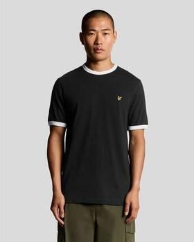 Lyle & Scott T-shirt Lyle & Scott TS2201V RINGER T-SHIRT-W189 JET BLACK WHITE