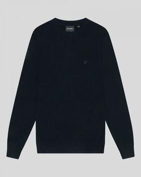 Lyle & Scott Trui Lyle & Scott KN2124V TONAL LAMBSWOOL CREW-Z271 DARK NAVY