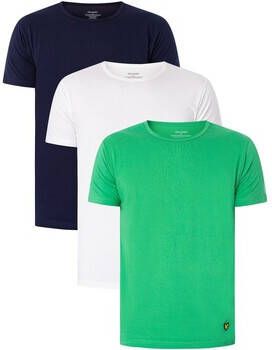 Lyle & Scott Pyjama's nachthemden Lyle & Scott Lounge 3-pack Maxwell T-shirts