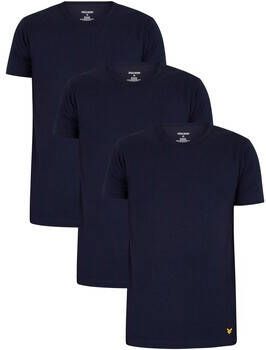 Lyle & Scott Pyjama's nachthemden Lyle & Scott Maxwell Lounge Set van 3 T-shirts met ronde hals