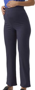 Mamalicious flared zwangerschapslegging MLROSINA met biologisch katoen donkerblauw Broek Dames Katoen (biologisch) XL - Foto 3