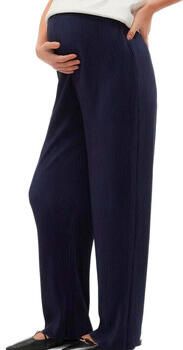Mamalicious loose fit broek marineblauw Dames Polyester Effen XXL - Foto 4