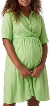 Mamalicious zwangerschapsjurk MLELINE limegroen Dames Viscose Klassieke kraag XL - Foto 5