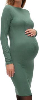 Mamalicious zwangerschapsjurk MLTRINITY donkergroen Dames Viscose Boothals S - Foto 2