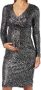 Mamalicious zwangerschaps- en voedingsjurk met all over print zwart grijs Dames Viscose V-hals XL - Thumbnail 2