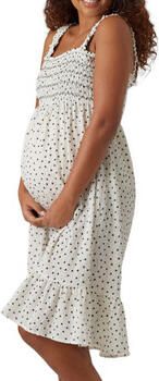 Mamalicious zwangerschapsjurk MLESMA met stippen wit Dames Polyester Vierkante hals XL - Foto 2