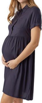 Mamalicious zwangerschapsjurk MLMELANI donkerblauw Dames Viscose Klassieke kraag XL - Foto 4