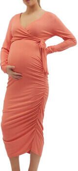 Mamalicious zwangerschapsjurk zalmroze Dames Stretchkatoen Overslagkraag XXL - Foto 4