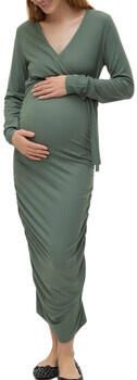 Mamalicious zwangerschapsjurk mosgroen Dames Stretchkatoen Overslagkraag XXL