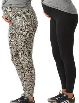 Mamalicious zwangerschapslegging set van 2 ecru zwart Broek Dames Stretchkatoen (duurzaam) XL