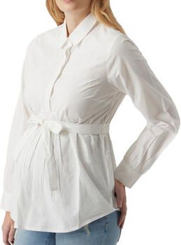 Mamalicious zwangerschapsblouse MLLETICIA met ceintuur wit Dames Katoen Klassieke kraag M - Foto 2