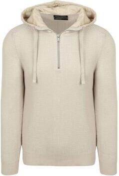 Marc O'Polo Capuchon sweaters Hooded Half Zip Pullover Structured Bi-Colour Ecru