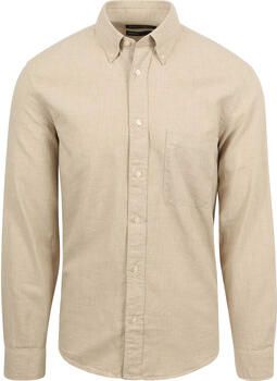 Marc O'Polo Overhemd Lange Mouw Overhemd Twill Beige