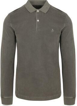 Marc O'Polo Shirt Korte Mouw Longsleeve Poloshirt Olijfgroen
