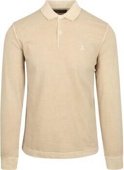 Marc O'Polo Shirt Lange Mouw Longsleeve Poloshirt Beige