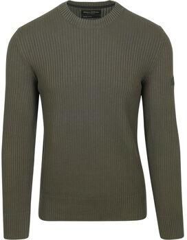 Marc O'Polo Sweater Pullover Ribbed Groen
