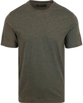 Marc O'Polo T-shirt Slub Stripes Dark Green