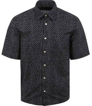 Marc O'Polo Overhemd Lange Mouw Overhemd Short Sleeves Print Navy