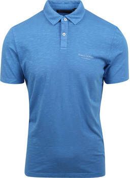Marc O'Polo T-shirt Poloshirt Melange Azuurblauw