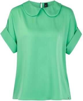 Marc Cain Blouseshirt van satijn met platte kraag - Foto 5