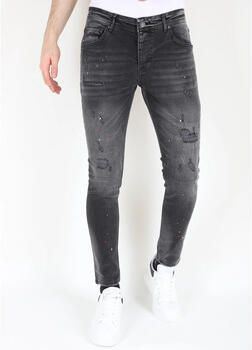 Mario Morato Skinny Jeans Ripped Biker Jeans Verfspatten