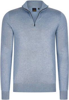 Mario Russo Sweater Half Zip Trui Lichtblauw