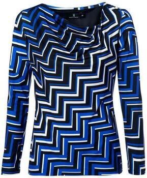Mart Visser top Caitlin met grafische print blauw zwart