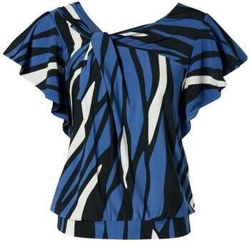 Mart Visser jersey top met grafische print blauw zwart