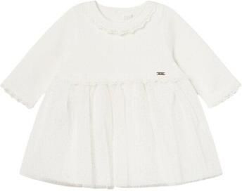 Mayoral Jurk 2806 VESTIDO COMBINADO TUL Crudo