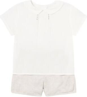 Mayoral Overhemd Lange Mouw 1216 Conjunto 2 piezas ceremonia lino Beige